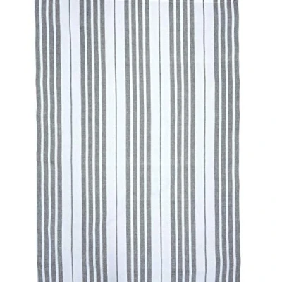 Image of Dexam Love Colour Striped Tea Towel Slate Grey, 100Percentcotton, One Size
