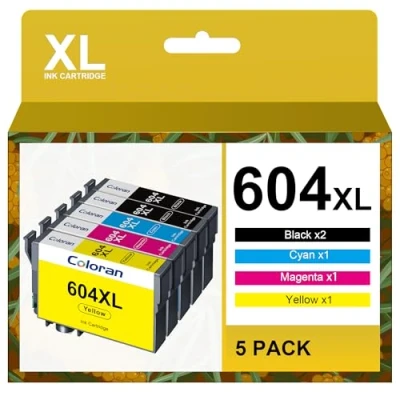 Image of 604XL Ink Cartridges Replacement for Epson 604 XL Cartridge Expression Home XP 2200 2205 3200 3205 4200 4205, Workforce WF 2910DWF 2930DWF 2935DWF 2950DWF 5pack