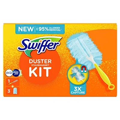 Image of Swiffer Dust Magnet with Febreze Freshness (Handle + 3 Cloths), Duster Ideal Against dust, pet Hair and allergens