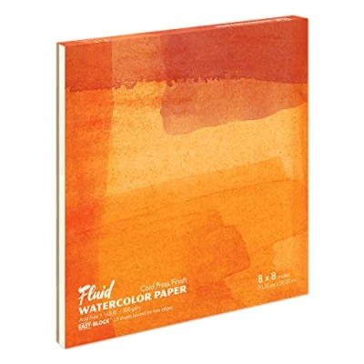 Image of Fluid Watercolor Paper 880088 140LB Cold Press 8 x Block, 15 Sheets