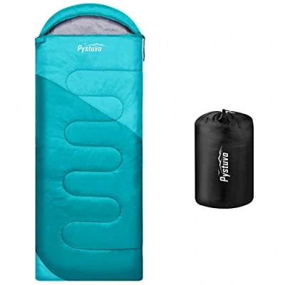 Image of Pystuvo Sleeping Bag for Adults,4 Season Bag,Lightweight,Waterproof Indoor &amp; Outdoor Use,Comfortable Sackfor Kids,Teens Adults Hiking,Backpacking and Camping,Blue