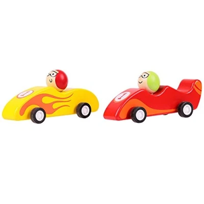 Image of Bigjigs Toys Pull Back Racing Car (Pack of 2 Red and Yellow)