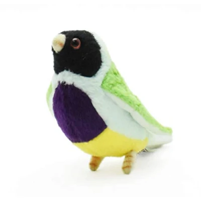 Image of Black Headed Gouldian Finch Plush Soft Toy by Hansa 5694 11cm