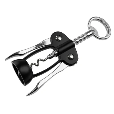 Image of Fackelmann Specter 49761 Lever Corkscrew, Wine Bottle Opener, Matte Black, Plastic, Steel, 16.5 x 5.5 cm