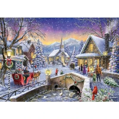 Image of Christmas Village Glow 1000 Piece Jigsaw Puzzle