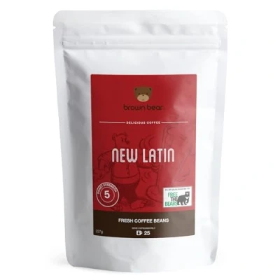 Image of Dark Roast Crema Strong Espresso Coffee Beans 227g Strength 5 Brown Bear New Latin Blend For All Machines Donation to Free The Bears