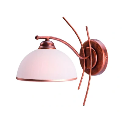 Image of Patrycja Retro Wall Lamp With Shade Brown, 1x E27