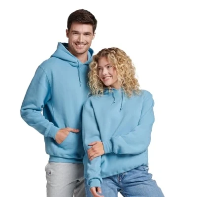 Image of Russell Athletic Men&#039;s Dri Power Fleece Hoodies, Moisture Wicking, Cotton Blend, Relaxed Fit, Sizes S 4x Hooded Sweatshirt, Artic Blue Pullover, L