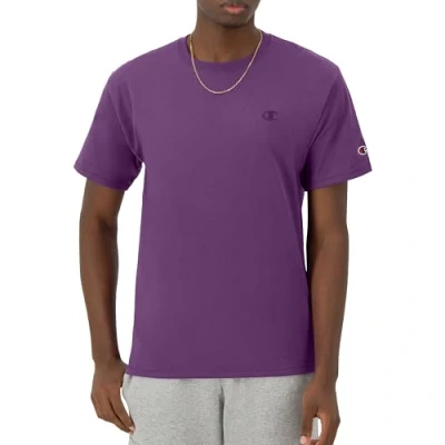 Image of Champion Men&#039;s Classic, Everyday Tee, Comfortable Soft T Shirt (Reg. Or Big &amp; Tall), Purple Pr, S