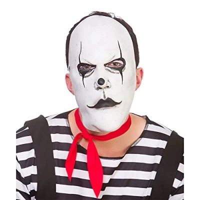 Image of Wicked Costumes Adult Unisex Freaky Mime Artist Latex Mask Fancy Dress Accessory