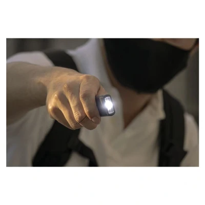 Image of Ledlenser K6R LED Rechargeable Super Bright Mini Key Ring Torch with Shrill Safety Alarm, 400 Lumens, Keyring Torch, Loud Alarm (100dB) and Powerful Emergency Light (Grey/Black)