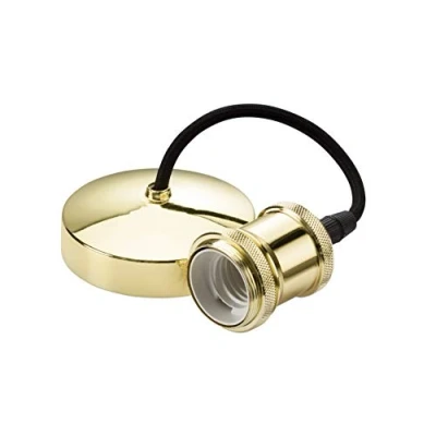 Image of KnightsBridge 6&quot; E27 Vintage Pendant Set Polished Brass