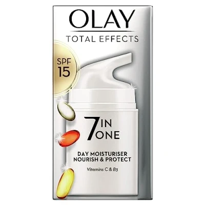 Image of Olay Total Effects 7 In 1 Anti Ageing Moisturiser With Spf15, Niacinamide, Vitamin C And E, 50 Ml