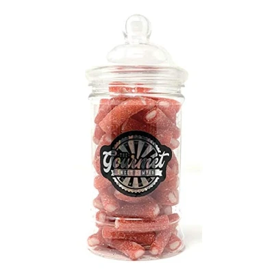 Image of Sour Strawberry Pencil Bites Victorian Gift Jar by The Gourmet Sweet Company