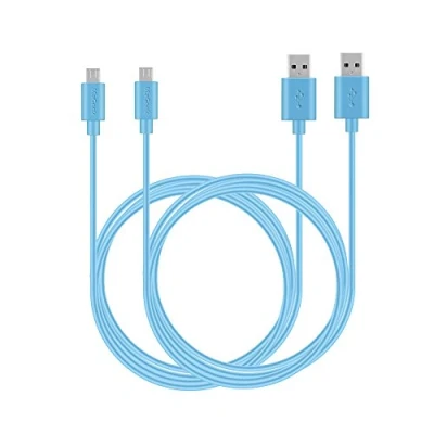 Image of MaGeek [Pack of 2pcs] 6ft / 1.8m Premium Extra Long Micro USB to Cable High Speed 2.0 A Male B for Samsung, HTC, Sony, Motorola, LG, Google, Nokia and More(Blue)