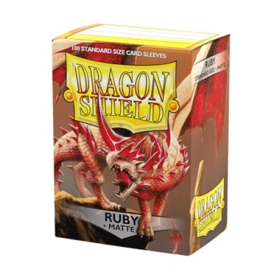 Image of Dragon Shield ART11037 Matte Standard Size Sleeves 100pk Ruby, Multicoloured