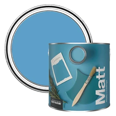 Image of Rust Oleum Colours Matt Emulsion Wall and Ceiling Paint Cerulean 2.5L
