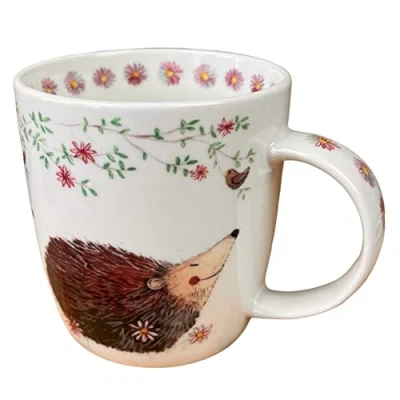 Image of Alex Clark Hedgehog Mug Wildlife Flowers Bird Original Artwork Cup for Animal Lovers Gift Ideas Perfect Coffee &amp; Tea Vegan Friendly Designed in The UK...