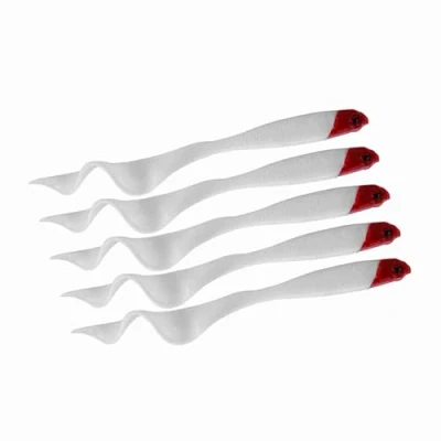 Image of Alomejor Tail Fishing Bait Soft Artificial Lures Sea Boat Lure Suitable for River Lake Fishing(Red Head)