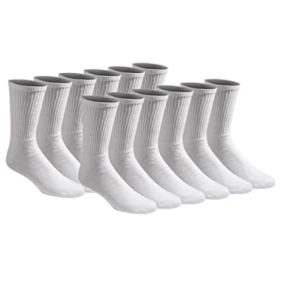 Image of Dickies Men&#039;s Multi pack Cushion Crew Socks, White (12 Pairs), L UK