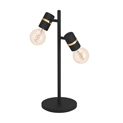 Image of EGLO Lurone table lamp, black, 2 bulb