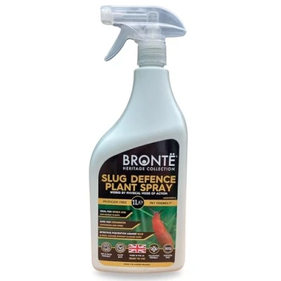 Image of Bronte Heritage Slug &amp; Snail Defence Spray 1L Natural, Non Toxic Repellent for Gardens Plants. Pet Wildlife Friendly. Prevents Future Infestations. Ready to Use, Pesticide Free.