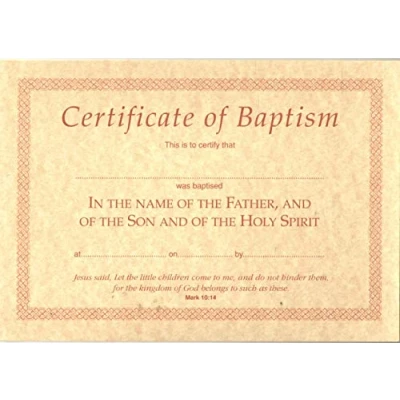Image of Baptism Certificate Pink/Beige