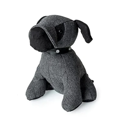 Image of Blue Canyon Max Dog Door Stop Sand Stuffed Stopper Heavy Animals 1kg Polyester Fabric for Bedroom, Drawing Room, Outdoor Elegant Home Décor (Grey)