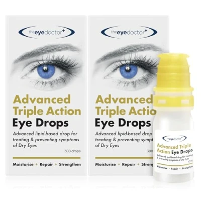 Image of The Eye Doctor Drops, Advanced Triple Action Formula Lipid Based Drop for MGD, Blepharitis &amp; Evaporative Dry Eye, Preservative Free, Contact Lens Friendly, 600 2X 10ml