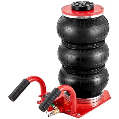 Image of VEVOR Air Jack, 3 Ton/6600 lbs Triple Bag Airbag Jack with Six Steel Pipes, Lift up to 17.7 inch/450 mm, 5 s Fast Lifting Pneumatic Side Handles for Car, Garage, Repair (Red)