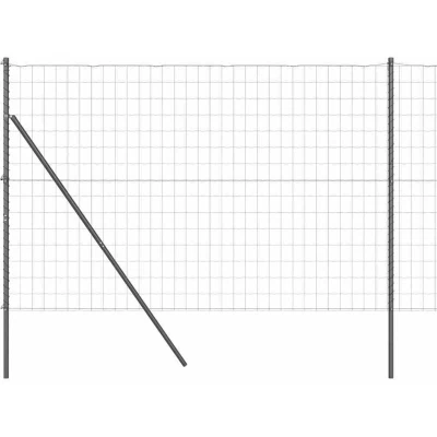 Image of vidaXL Euro Fence with 7 Posts 1.5x10 m Galvanised Steel Grey