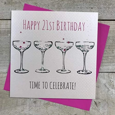 Image of WHITE COTTON CARDS Happy Birthday Time To Celebrate Handmade Card, E9 21