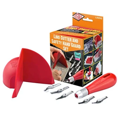 Image of Essdee Lino Cutter and Safety Hand Guard Set, Red