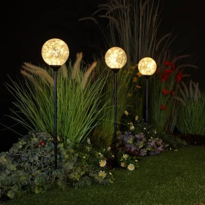 Image of Noma Warm White Crackleball Lights, Connectable (Set of 3)