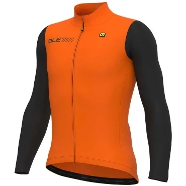 Image of Alé Cycling Men&#039;s Solid Fondo 2.0 Long Sleeve Jersey, Fluo Orange, L