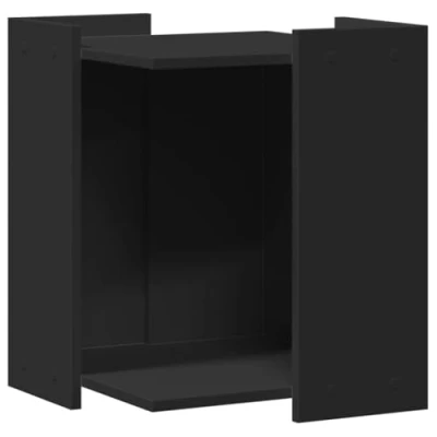 Image of vidaXL Black Cat Litter Box Enclosure House Engineered Wood End Table, Hidden House, 42x42x51 cm