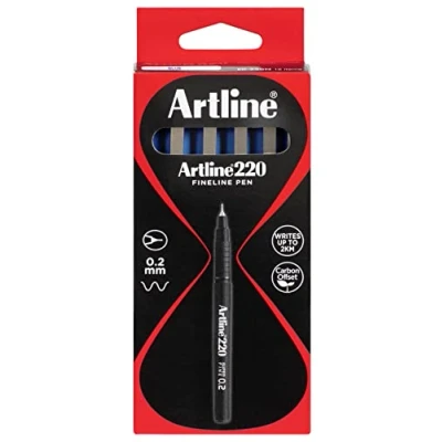 Image of Artline 220 0.2mm Superfine Marker Blue [Pack of 12]