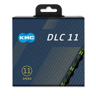 Image of KMC Unisex&#039;s Black/Blue DLC 11 Chain, 1/2 x 11/128