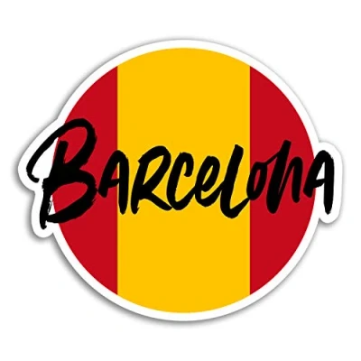 Image of 2 x 10cm Barcelona Vinyl Stickers Spain Travel Sticker Laptop Luggage #18212 (10cm Wide)