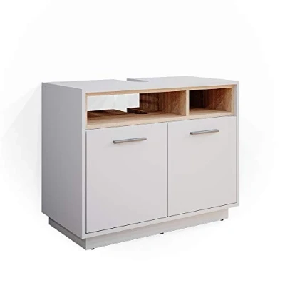 Image of Vicco Sink base cabinet Beatrice, White/Sonoma, 80 x 64 cm