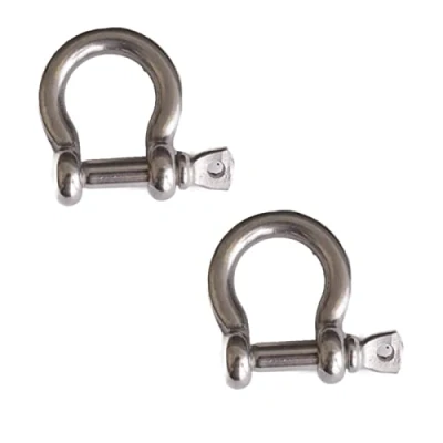 Image of Merriway BH05004 (2 Pcs) Bow Anchor Shackle, A2 316 Marine Grade Stainless Steel M4 (5/32 inch) Pack of 2 Pieces