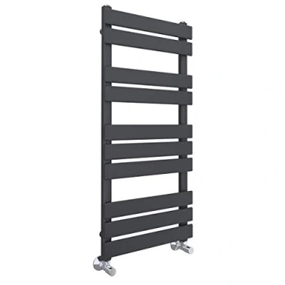 Image of Warmehaus Minimalist Bathroom Flat Panel Heated Towel Rail Radiator Rad Sand Grey 1000x450mm Modern Central Heating Space Saving Radiators Perfect for Bathrooms