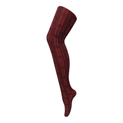 Image of Sock Snob Ladies Thick Coloured 80 Denier Opaque Patterned Winter Fashion Tights (8 14 UK 36&quot;/42&quot;, Skye Red)