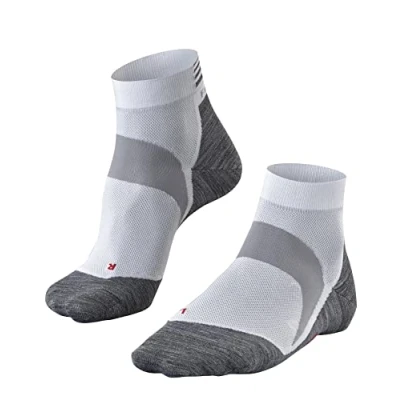 Image of FALKE Unisex BC6 Short Racing U SSO Lyocell Functional Yarn Anti Blister 1 Pair Cycling Socks, White (White Mix 2020), 5.5 7.5