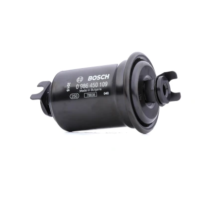 Image of 2330075080, 2330079525 Fuel Filter BOSCH 0 986 450 109 In Line TOYOTA: Land Cruiser Prado 120, 90, SUZUKI: X 90