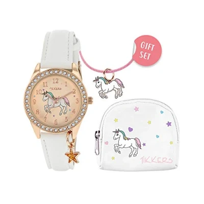 Image of Tikkers Girl&#039;s Analogue Quartz Watch with PU Strap ATK1063