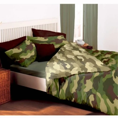 Image of Price Right Home Army Camouflage Green Kids/Teens Bedroom Range Duvet Cover Set, Fitted Sheet Set &amp; Curtains Available (Double Set)