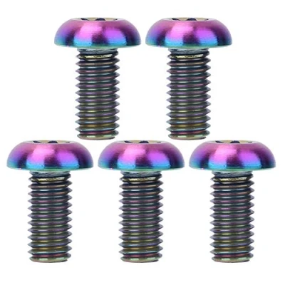 Image of 5PCS/ Pack M5x12 Bicycle Water Bottle Cage Bolts M5x10 Disc Brake Screws Titanium Alloy Set(M5¡Á10 Colorful)