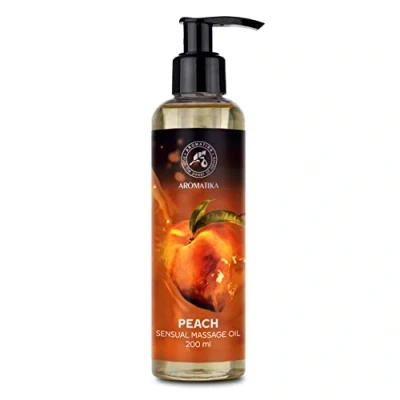 Image of Peach Massage Oil 200ml Blend of Almond and Grapeseed Oils Body Romantic Gift Relaxing