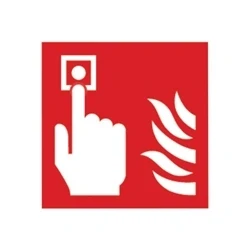 Image of Safety Sign Fire Alarm 100x100mm Self Adhesive (5 Pack) K